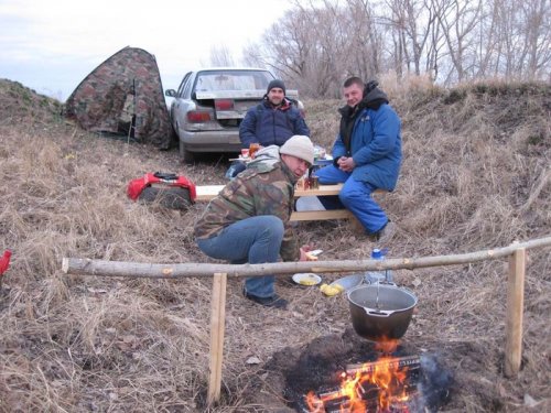 на бивуаке