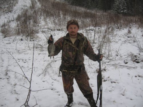 Охота на ряба по первому снегу.
