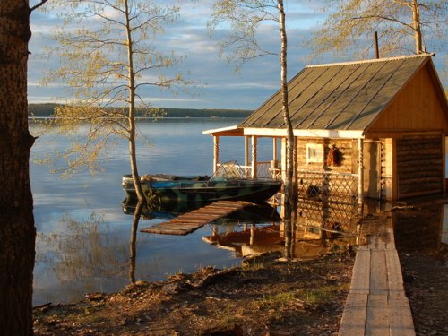 на баньке