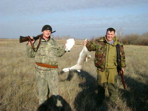 Вот так! Белая куропатка и зайчик!