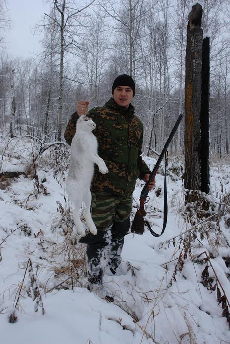По первому снегу на зайчика