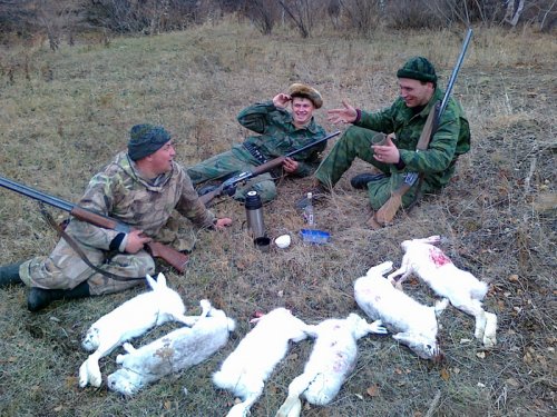 на привале