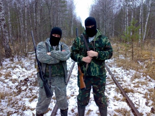 на охоте