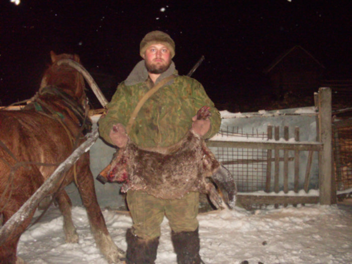 бобр зимой