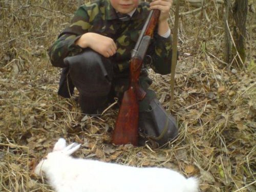Первый заяц сына.
