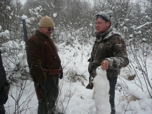Удача  в снегопад. Собака не подвела