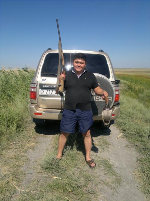 Одна дробинк только в голову попала