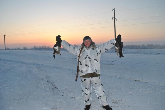 Тетерева с лунок. На улице -40, штиль.
