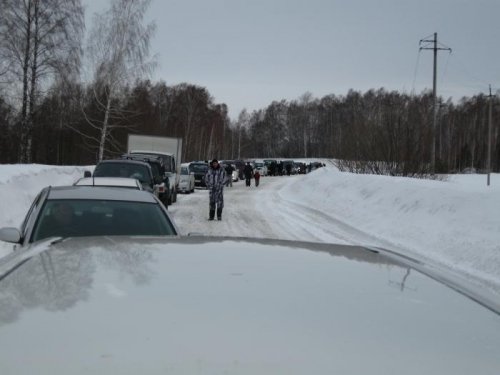 Пробка на московской кольцевой.... Новосибирской , сори...