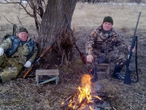 С отцом, перекур.