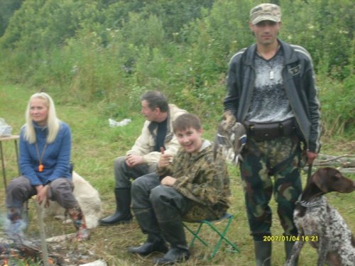 на привале
