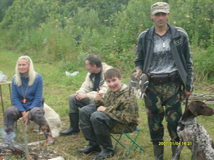на привале