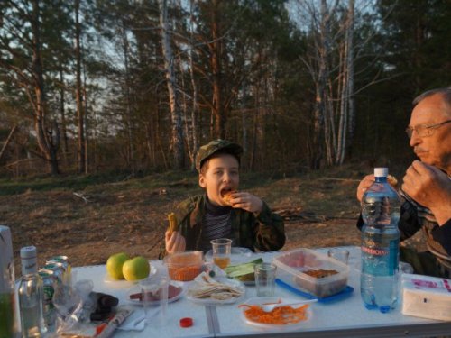 Тетерев, Мошково, Весна 2014, первый выезд младшего сына....