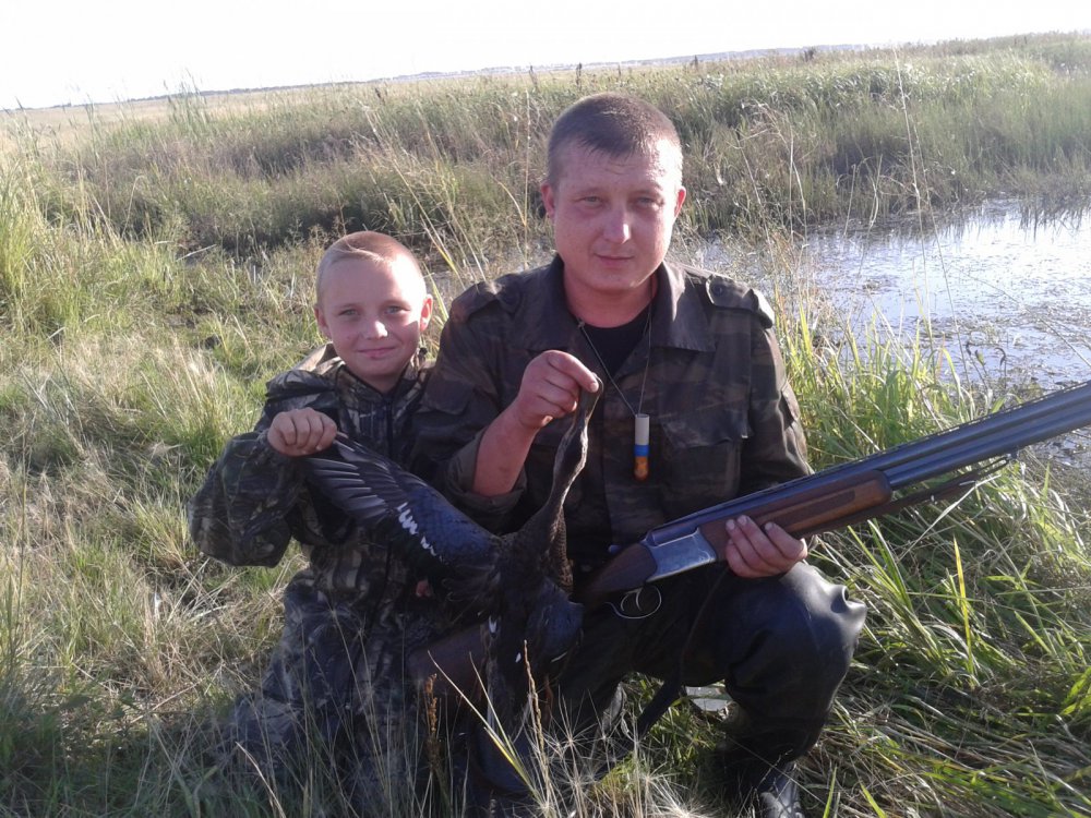 Охота с сыном.