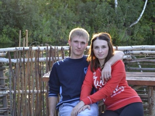 с женой