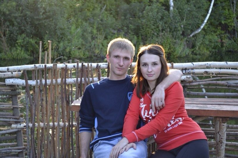 с женой