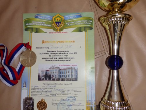 Первое место на Тюменской выставки в плем классе 2014г