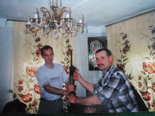 Старые фото. 2001 год. Дарю ружье сыну ТОЗ-34 штучное.