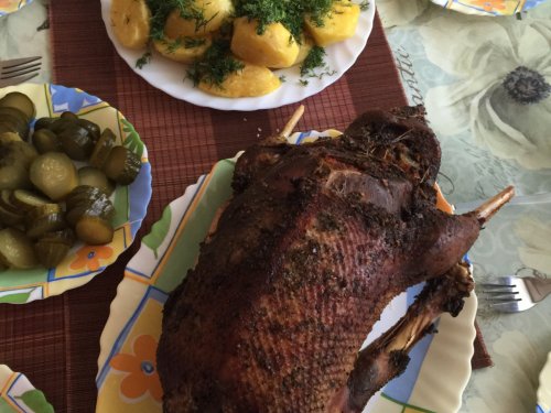 Гусь запеченный с овощами!!!