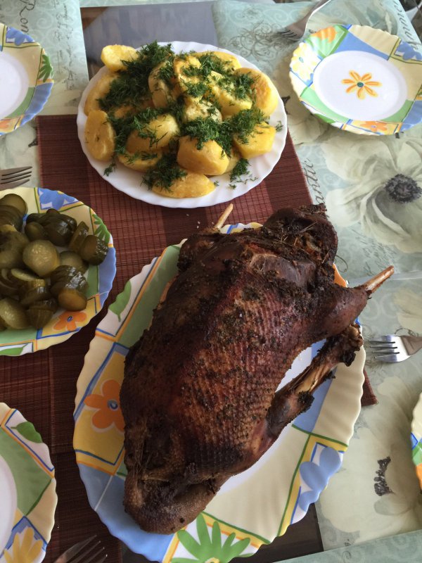 Гусь запеченный с овощами!!!