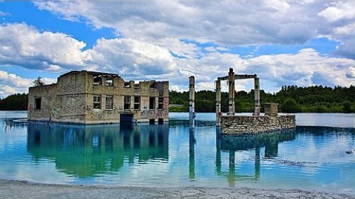 Подводная охота на затопленном карьере