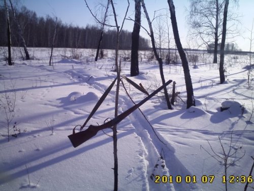 на привале