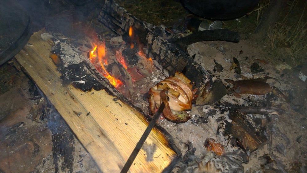 Грудки рябчика на углях