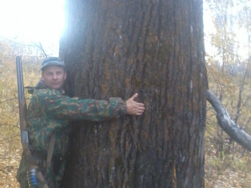 Обнимаю великана.