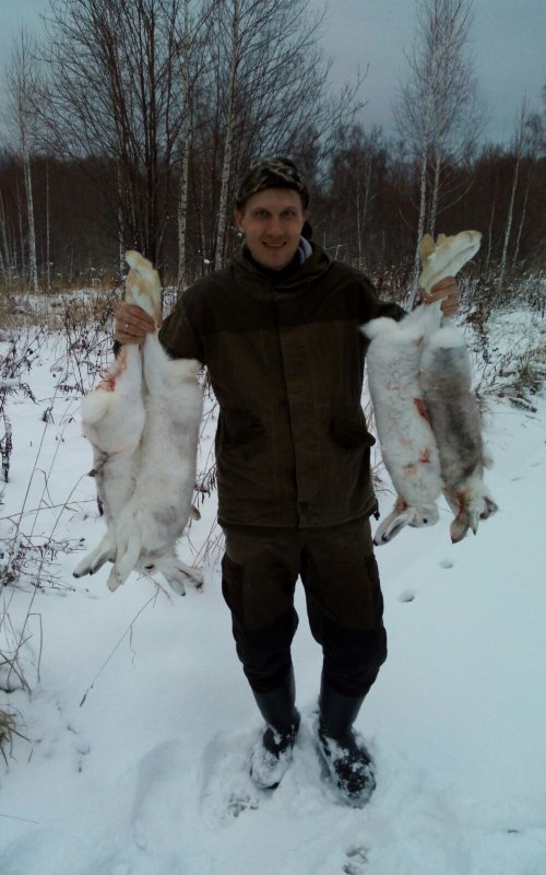 Чудная пороша и отличная охота