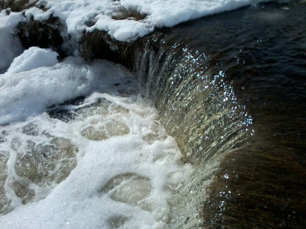 Река наполняется талыми водами