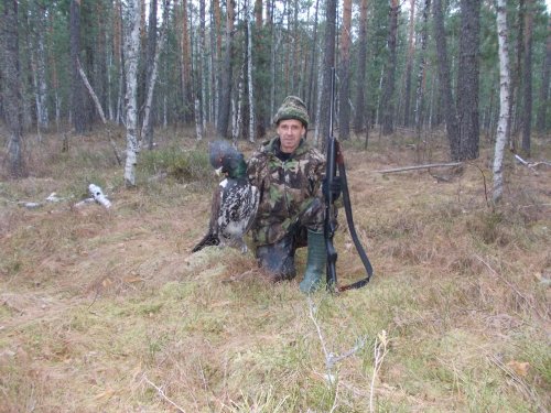 На глухаря.