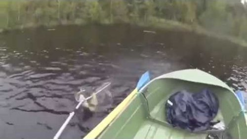 Как не надо ловить рыбу с лодки