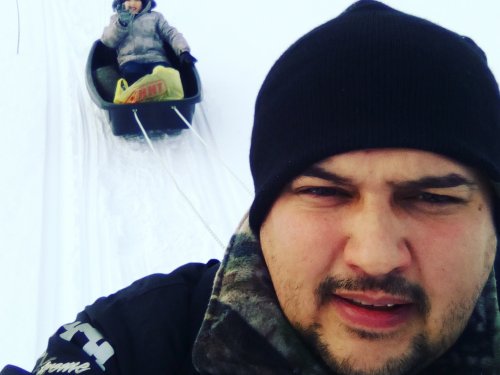 С сыном на рыбалку поехали