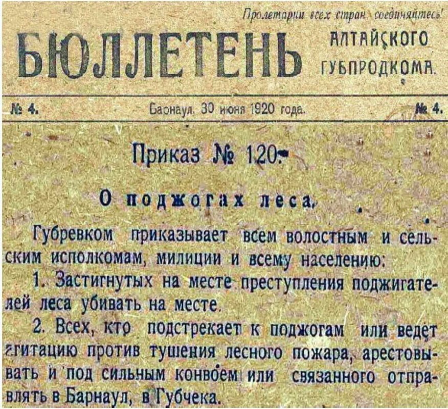 Вот так берегли лес от пожара в 20ом году!!!