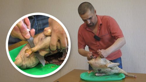 Тест ножа из булатной стали – разделка гуся
