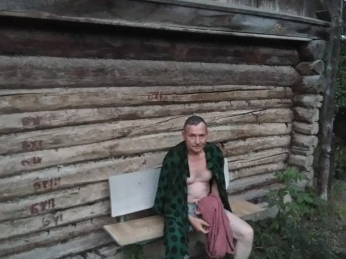 Сибирский сруб бани в казахстанских степях)))