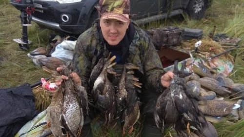 СОТНИ уток, ливень, бездорожье, Выстрел на 50 метров.  HUNDREDS of ducks, off-road, 50 meters shot.