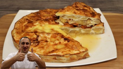 Завтрак. Пирог из лаваша, с яблоками и грушей.