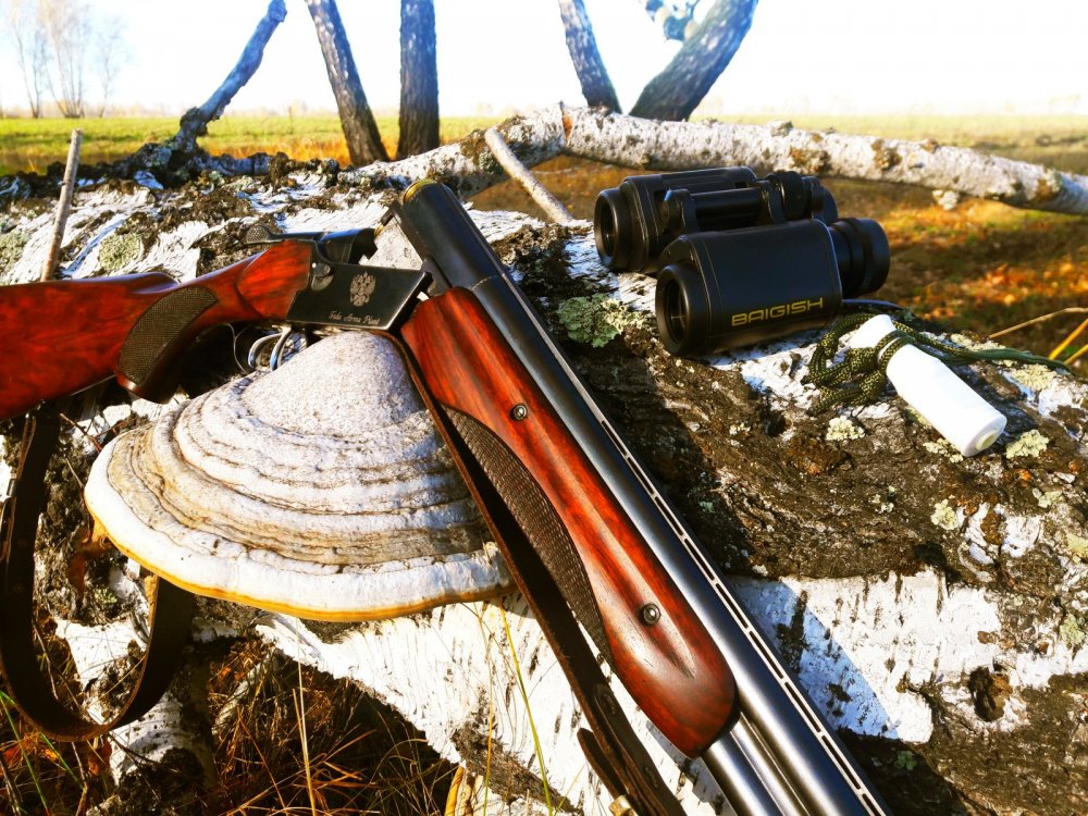 Ружьё, бинокль и манок