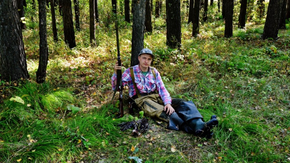 С трофеями, после ходовой охоты.