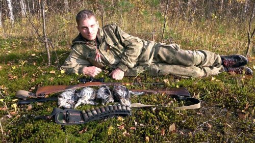 Ходовая охота на рябчика с манком и мелкашкой 22lr.