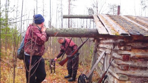 ПОХОД В ТАЙГУ / ЗАЕЗД ПО РЕКЕ НА ЛОДКЕ / ДВА ДНЯ ИЗ ЖИЗНИ ОХОТНИКОВ / ТАЁЖНЫЕ ИЗБУШКИ.