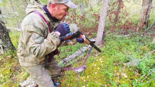 ОХОТА НА РЯБЧИКА С МАНКОМ / ПРОМЫСЕЛ БОРОВОЙ ДИЧИ / САМОЗАРЯДЫ / ОСЕННЯЯ ОХОТА В ТАЙГЕ КОМИ.