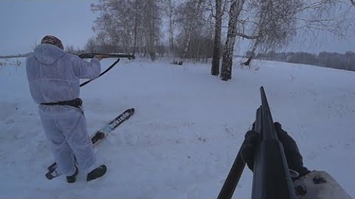 Охота на зайца  Добор подранка