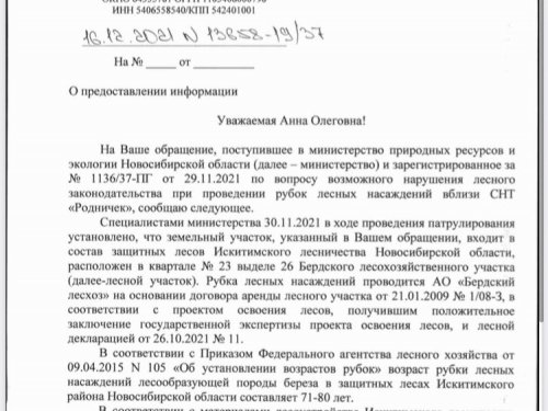 Вырубка леса в Новосибирской области