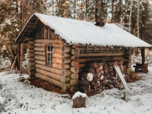 лес, избушка