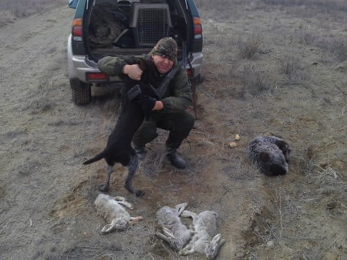Дай поцелую хозяин, за замечательную охоту.